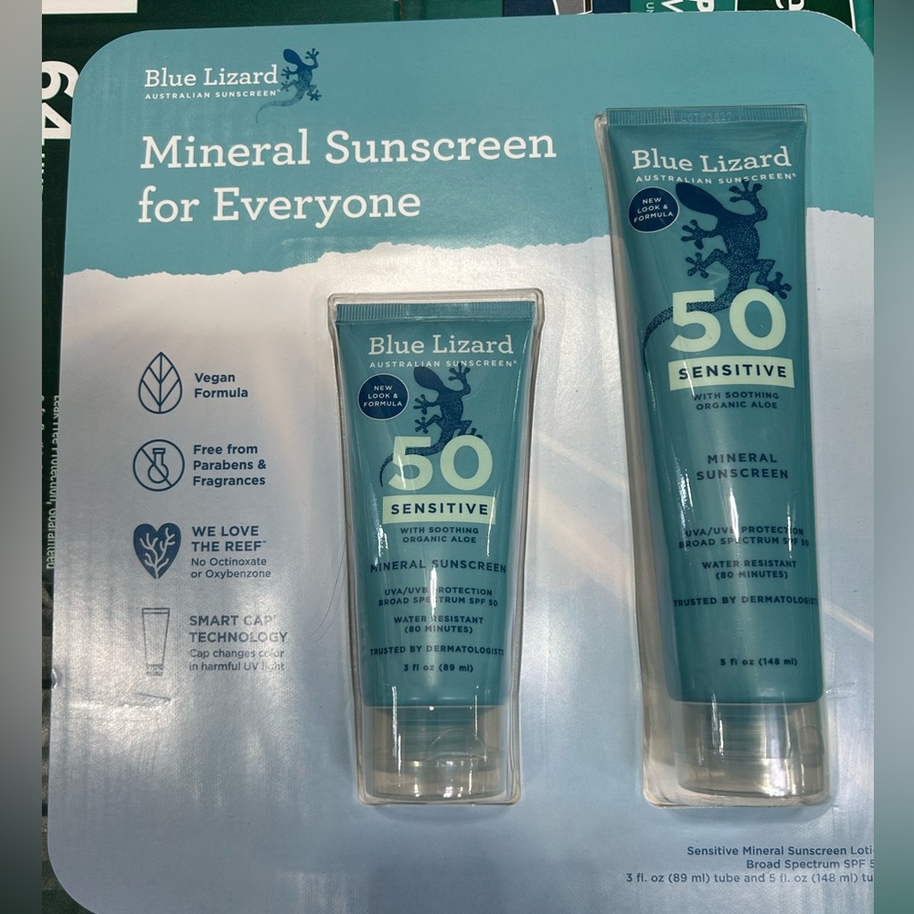 Blue Lizard Mineral Sunscreen Sensitive SPF 50 Twin Pack (5fl oz and 3fl oz)